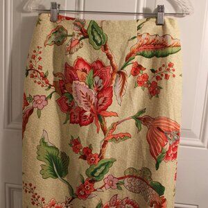 Share Anthropologie Tapestry Look Sequined Beaded Fringe Skirt Size 4